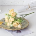 thumbnail image 2 of 15 Heads Silk Rose Bouquet Artificial Flowers Mini Rose for DIY Wedding Bouquets Centerpieces Bridal Shower Party Home Decorations,Pack of 5, 2 of 5