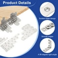 thumbnail image 4 of Uxcell 20pcs 1.4" x 0.6" Flat Straight Bracket Stainless Steel with 40 Screws, 4 of 7
