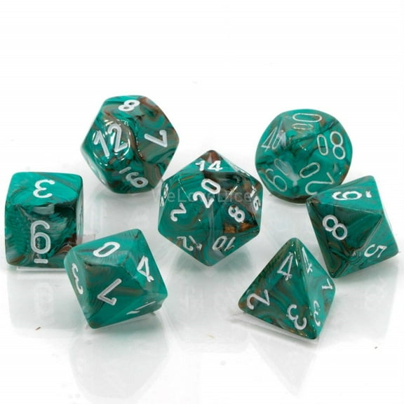 Marble Polyhedral Oxi-Copper - white 7-Die set