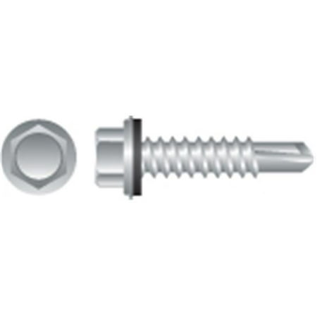 

14-14 x 1 in. Unslotted Indented Hex Washer Head Screws Zinc Plated Box of 2 500