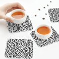thumbnail image 4 of Leather Coasters with Heat-resistant for Drinks, Weave Geometric Cup Coasters Cup Pad Mat for Tabletop Protection, Coffee Table, Office Desk and Housewarming Gift, 4 of 5