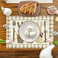 thumbnail image 2 of Anuirheih Easter Placemats 18x12'', Vintage Easter Bunny Linen Washable Table Mats Spring Placemats for Kitchen Dining Party, 2 of 8