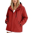 thumbnail image 2 of Windbreaker Jacket Women Lightweight Long Sleeve Windproof Waterproof Zip Up Hooded Hiking Jackets with Pockets, 2 of 5