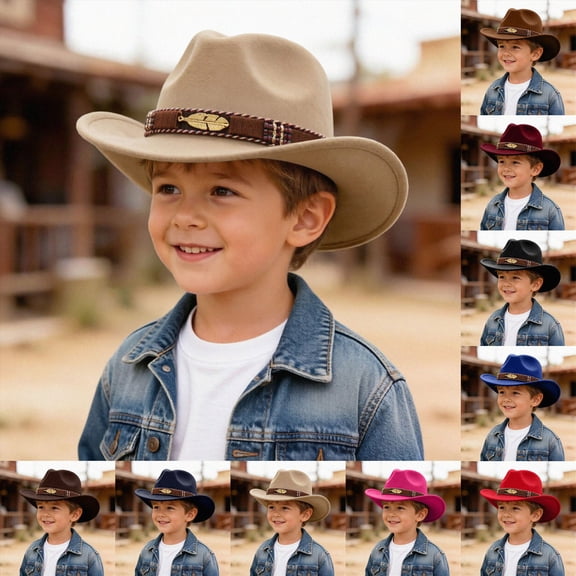 Childrens Western Cowboy Hat Hat Hat With Upturned Brim Photography Hat Birthday Party Hat 3-8 Years