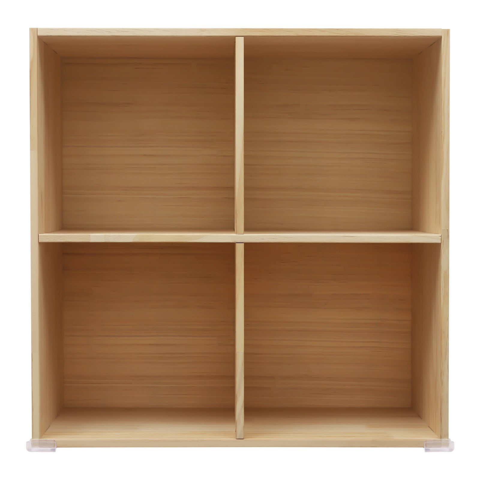 ToppiJoy Solid Wood Shelves, Solid Wood Cube Bookcase with Storage Shelves and Closed, Wooden Cube Shelf Bookcase (4 Compartments)