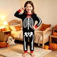 thumbnail image 2 of HAYIMI Child Halloween Skeleton Print For Girls O-Neck Long Sleeve Tops And Pants Cozy Nightwear Ensemble For Halloween And Sleepovers Soft Homewear, 2 of 4