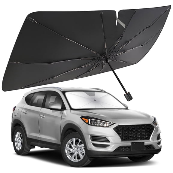 Windshield Sun Shade Umbrella for Hyundai Tucson 2010-2025, Foldable Car Umbrella Sunshade with UV Block Front Window Cover (Heat & Sun Protection)