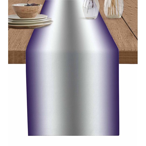 Purple Grey Table Runner 72 Inches, Gray Farmhouse Modern Rustic Bed Runner Dresser Scarves Tabletop for Indoor Outdoor Parties/Ceremony/Banquet, 13" x 72"