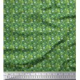 thumbnail image 1 of Soimoi Green Rayon Fabric Study Theme Art & Craft Printed Fabric 1 Yard 42 Inch Wide, 1 of 3