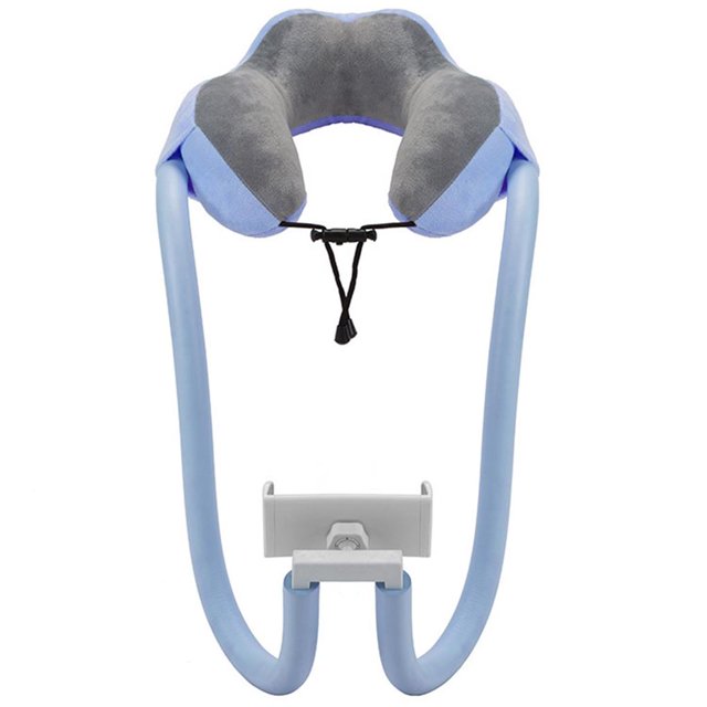 Youkk Oreiller de Cou en Forme de U 2-en-1 avec Support de Tablette, Oreiller de Sieste avec Support de Lecture Flexible