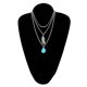 thumbnail image 5 of Guardurnaity Collar de cadena Delicada joyería turquesa Colgantes colgantes Decoraciones Día de San Valentín Collares en capas para mujer Plata Ropa, zapatos y accesorios Miscelánea Plata Guardurnaity AP009200-02, 5 of 6