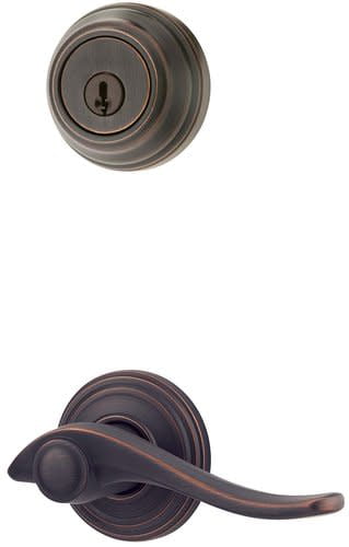 Kwikset 967AVLLH-514S Left Hand Avalon Interior Double Cylinder Handleset Trim Smart Key Iron Black Finish