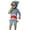 Grey, variant on Children Kids Long Sleeve Cartoon Shark Hooded Beach One Piece Swimsuit