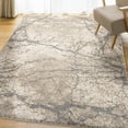 thumbnail image 3 of Orian Super Shag Marquina 5'3" X 7'6" Ivory Abstract Plush Area Rug, 3 of 9