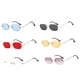 thumbnail image 2 of Gafas de sol rectangulares de estilo punk Sonducket metal con prevención de rayos UV sin marco oro gris, 2 of 6