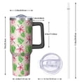 thumbnail image 2 of 40oz Pioneer Flower Floral Print Pattern Insulated Tumbler with Handle, BPA-Free Leak Proof Lid and Straws, Double Wall Vacuum, Hot 12h/Cold 34h, 2 of 6