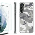 thumbnail image 1 of Shockproof Bumper Phone Case for Samsung Galaxy S23 5G, with Tempered Glass Screen Protector, by OneToughShield ® - Urban Camo, 1 of 4