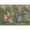 thumbnail image 1 of Birdhouses Nid Oiseaux Vert Bleu Papier Peint Bord Design Rétro, Rouleau 15' x 7'', 1 of 3