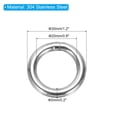 thumbnail image 2 of Uxcell 1.2" Metal O Rings, 8 Pcs 304 Stainless Steel Smooth Round Rings for Bags, Belts, 5mmx30mm, 2 of 5
