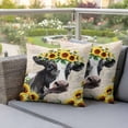 thumbnail image 4 of Cow Sunflower Pillow Covers 2 Pack Plant Farm Flower Pillowcase Waterproof Outdoor Throw Pillow Cover for Patio Garden Square Cushion 26”x26”, 4 of 9