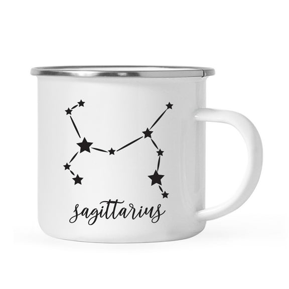 Koyal Wholesale Zodiac Sign Campfire Coffee Mug Sagittarus Star Constellation, Minimalistic Black