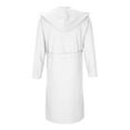 thumbnail image 7 of Mens Waffle Hooded Robe Spa Bathrobe Shower Robes Long Sleeve Solid Color Fashion Sleepwear Belted Robes with Pockets, 7 of 7
