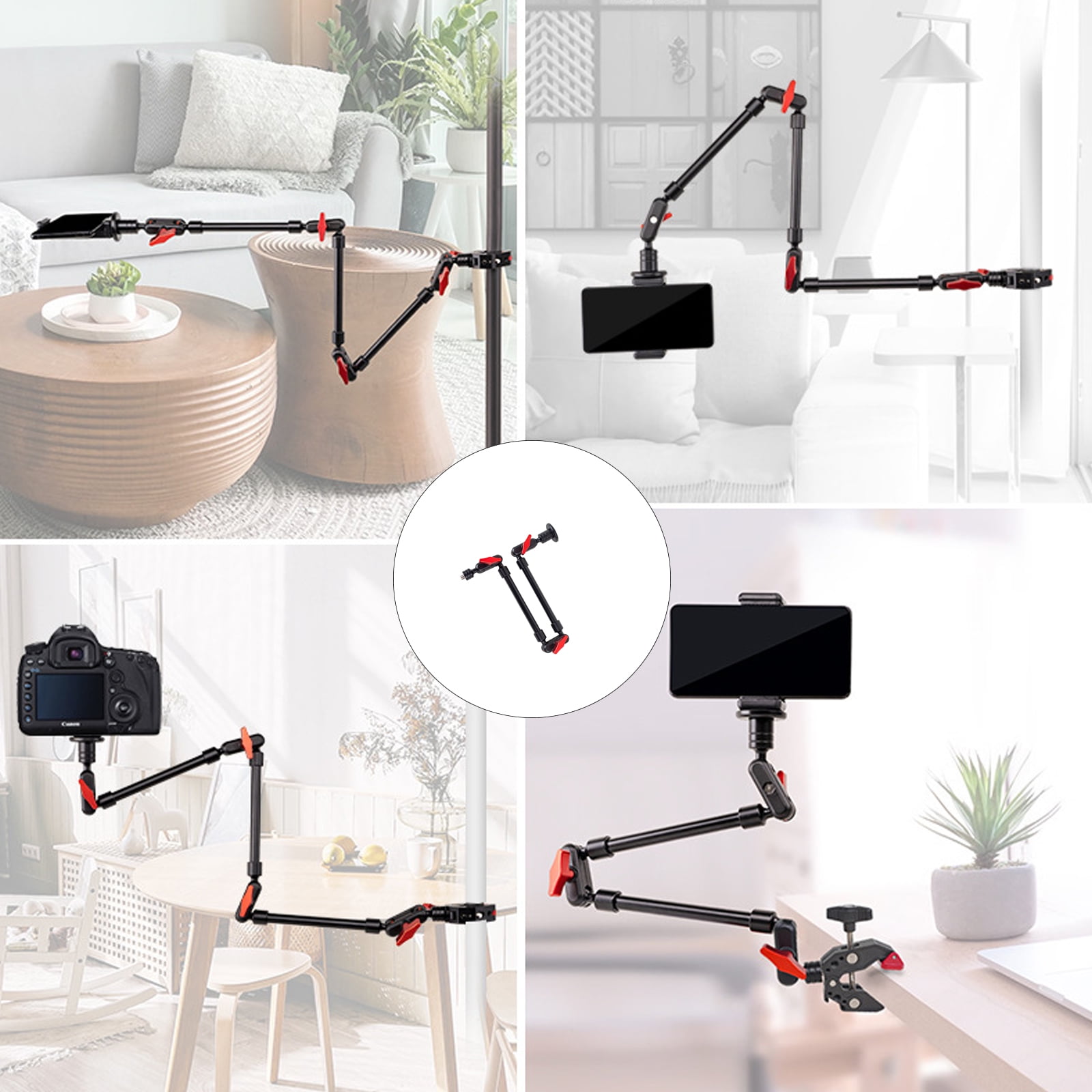 Flexible Friction Arm Holder LED Light Microphone Video Fill Light Mount Studio
