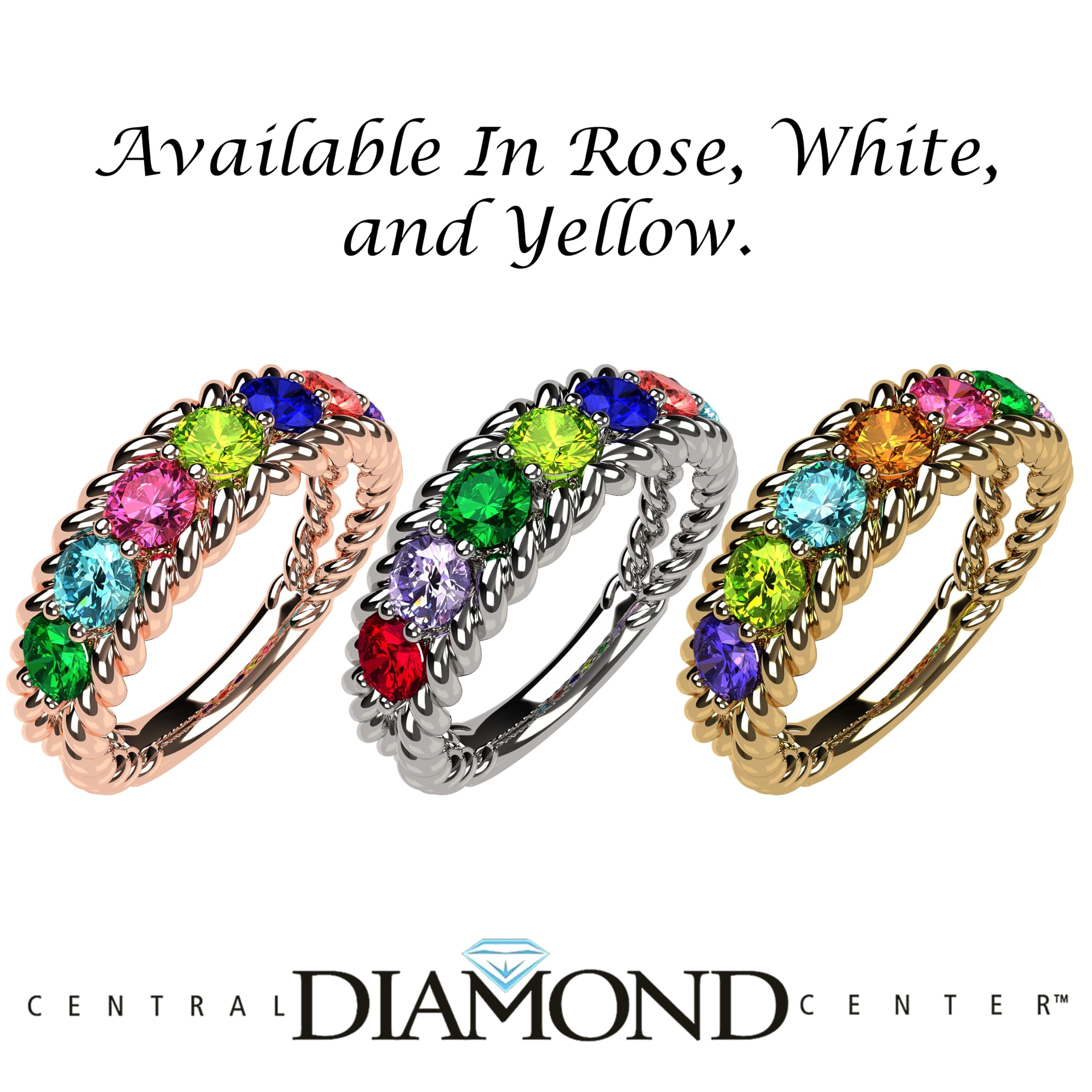 Nana Rope 1-10 Simulated Mothers Birthstone Ring for Women, 10K Rose Gold, Size 9 - Stone 10