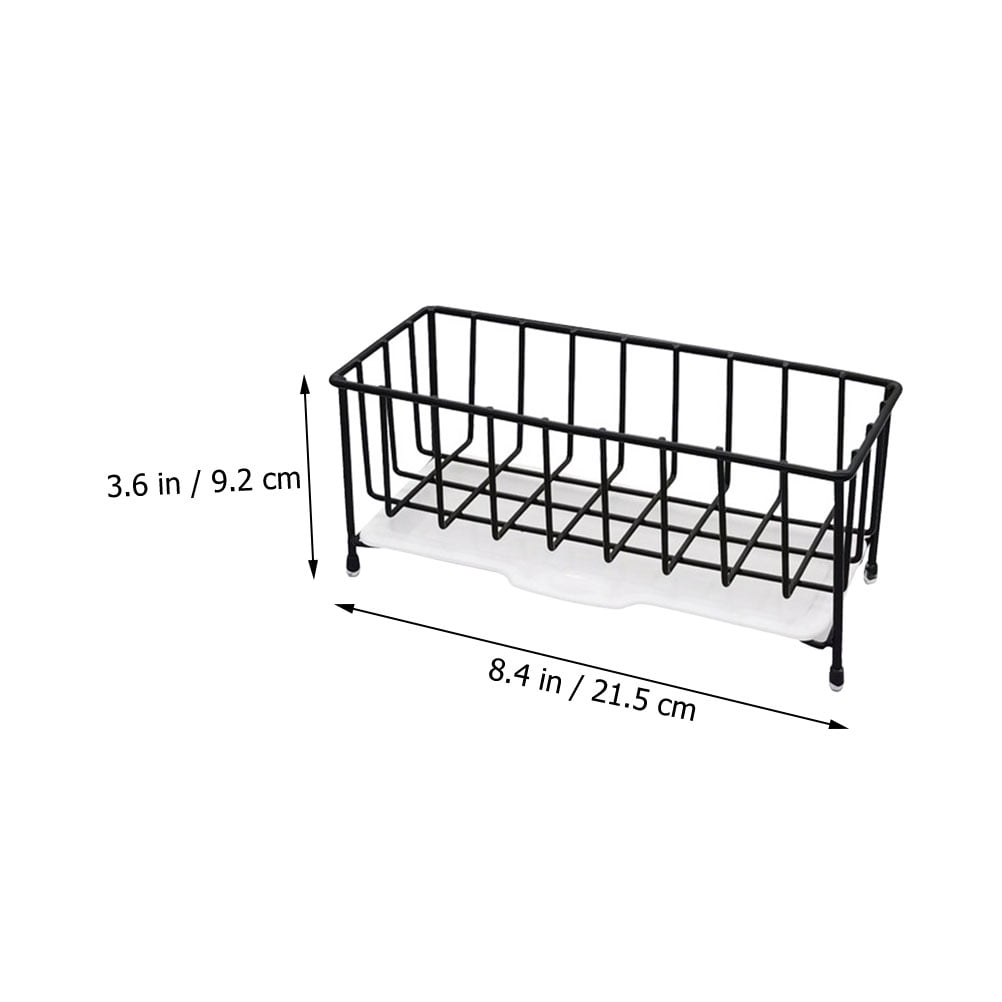 2 Pieces Sponge Tray Kitchen Essential Water Trough Rack Drain Basket Wire Ball Storage Metal Serving Soap Dispenser