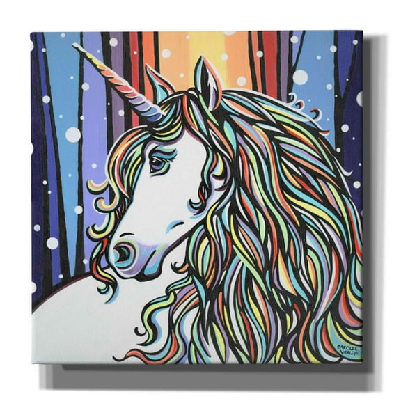 Epic Graffiti 'Magical Unicorn II' by Carolee Vitaletti, Canvas Wall Art, 12"x12"