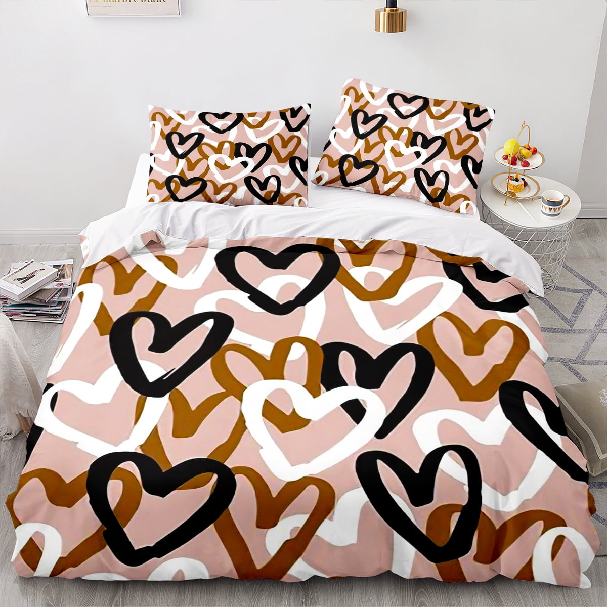 Heart of Love Pattern Romantic Heart-shape Comforter Cover Bedding Bed ...