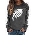 thumbnail image 2 of successthop Womens Football Sweatshirt Game Day Rugby Graphic Fleece Crewneck Long Sleeve Hoodie Pullover Tops Blouses, 2 of 4