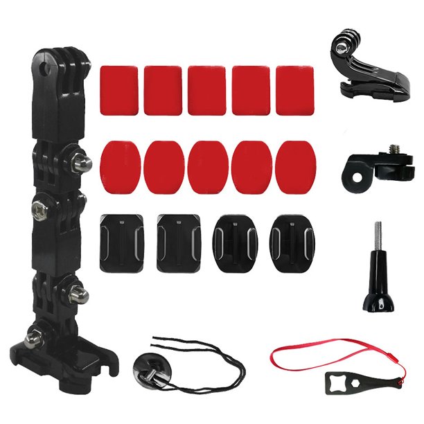 Brazo adhesivo curvo para casco de motocicleta, montaje en barbilla para Hero 9, 8, 7, 6, 5, 4, accesorios para Cámara de Acción