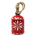 thumbnail image 3 of Cloche Suspendue en Fer Flocon de Neige Rouge et Blanc Rustique Recyclé, 3 of 4