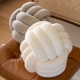 thumbnail image 4 of Almohada de sofá con forma de bola, cojín tejido, cojín decorativo para ventana salediza, almohada de color liso claro, 4 of 4