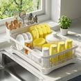 thumbnail image 5 of Dish Drying Rack - Space-Saving Small Dish Rack for Kitchen Counter, Rust-Resistant Kitchen Drying Rack, Compact Dish Drainer Organizer with Utensil Holder for Home Kitchen, 5 of 5