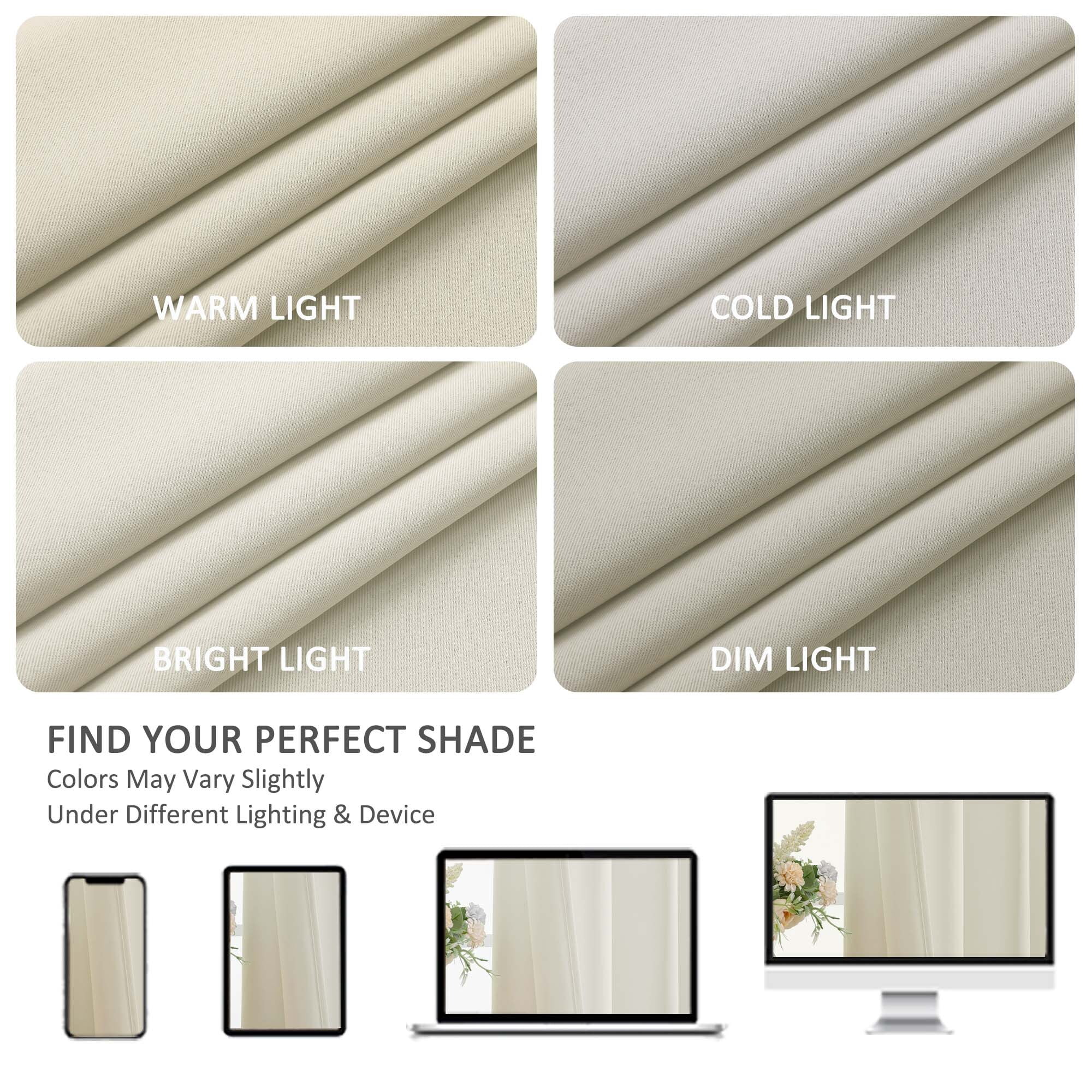 Chyhomenyc Natural Curtains 84 Inches Long, Light Filtering Thermal Insulated Energy Saving Neutral Solid Soft Privacy Rod Pocket Window Curtains for Living Room Bedroom, Each 40Wx84L Inch, 2 Panels