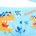 thumbnail image 3 of Pandaie Baby Toddler Boys Swim Trunks Set Rash Guards Dinosaur Swimsuit Shorts Cute Summer Beach Bathing Suit with Hat 5-6 T,Light Blue, 3 of 4