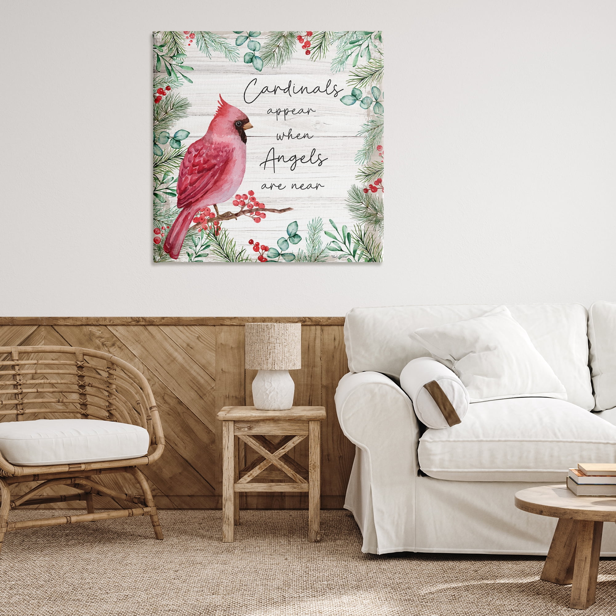 Stupell Industries Cardinals & Angels Phrase Animals & Insects Painting Gallery Wrapped Canvas Art Print Wall Art, 36 x 36