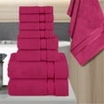 thumbnail image 3 of Cotton 8-Piece Towel Set, Includes 4 Washcloths, 2 Hand Towels and 2 Bath Towels, 100% Turkish Cotton - Highly Absorbent and Super Soft Towels for Bathroom, Hot Pink, 3 of 7
