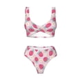 thumbnail image 4 of Daiia Floral Strawberr Women's Bikini Set Two Piece Swimsuit High Waisted Bikini Adjustable Straps Bikini Perfect for Beach, Pool, and Summer Vacation-XX-Large, 4 of 9