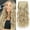Beach Blonde, variant on Clip in Long Wavy Synthetic Hair Extension 20 Inch Brown Ash Blonde 4PCS Thick Hairpieces Fiber Double Weft Hair for Women