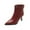 Wine, variant on Xfvqtps Womens Leather Ankle Boots Winter Fashion Pointed Toe High Heel Boots with Side Zipper Embossed Pattern Casual Wear for Outdoor Black