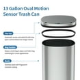 thumbnail image 5 of Innovaze 13 Gallon Motion Sensor Trash Can, Stainless Steel Oval Kitchen Garbage Can, Silver, 5 of 7