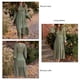 thumbnail image 5 of Vestido Fruncido Busto Puño Liso Mangas De Linterna Elegante Cómodo Vestido De Mujer De Longitud Media Verde Claro M, 5 of 6