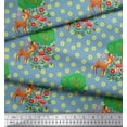 thumbnail image 3 of Soimoi Viscose Chiffon Fabric Floral,Tree & Deer Kids Print Sewing Fabric Yard 42 Inch Wide, 3 of 3