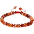 thumbnail image 1 of Perles Rondes de 6 mm en Agate Rêve Rouge Naturelle, Pampilles Macramé Tressées Ajustables, Bracelets Reiki Chakra 7-9 Po Unisexe, 1 of 2