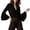*Black, variant on ClodeEU Women's V Neck Bell Long Sleeve Chiffon Top with Ruffle Hem,Casual Pullover Blouse ,Women's Plus L