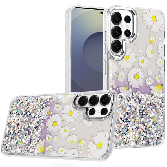 For Samsung s26 Ultra Beautiful Epoxy Designs With Chrome Metallic Edges Hybrid - 7