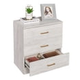 thumbnail image 2 of Modern Dresser Cabinet, Wooden 4-Drawer File Cabinet, Simple Home Storage Furniture of Drawers for Closet, Kids Storage Chest, Bedside Table of Bedroom for Clothes Cosmetics, Antique White, D8785, 2 of 8